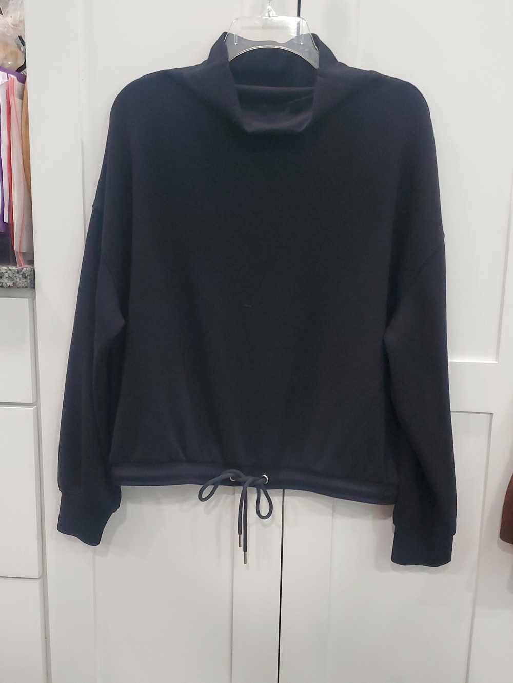 Lou & Grey Black Funnel Neck Drawstring Sweatshirt